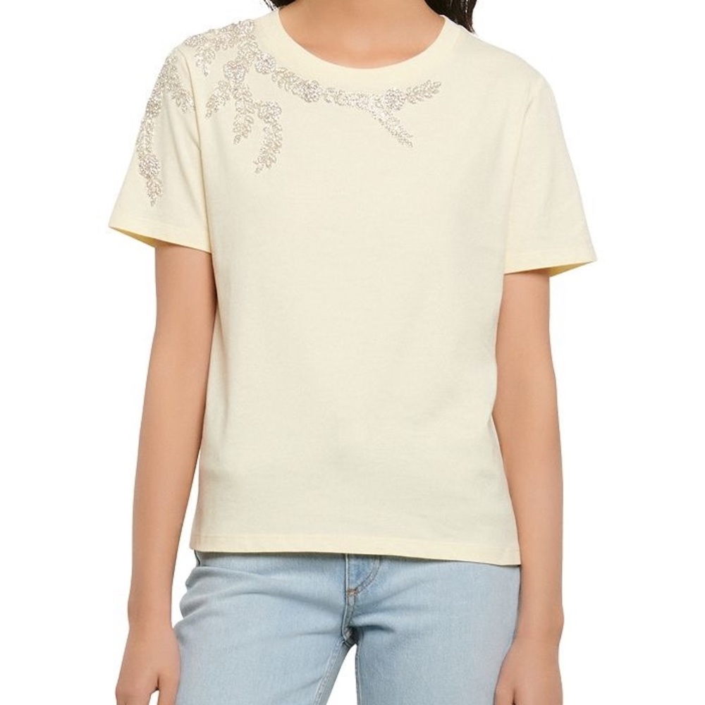 NWOT Sandro Embellished Yellow Shirt